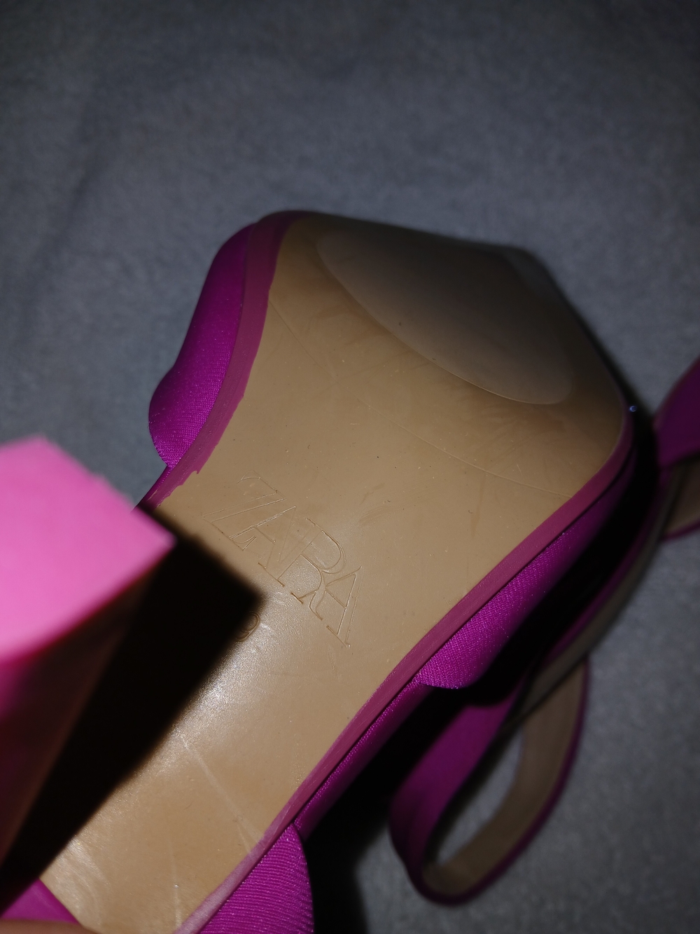 Zara Hot Pink Slingback Pointed Toe Flats with Crystal Bow - Picture 7 of 7